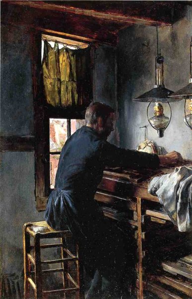 Main Product Photo of A Dutch Type Setter Painting by Charles Frederic Ulrich