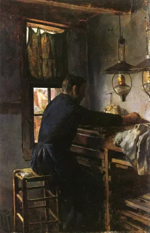 A Dutch Typesetter painting by Charles Frederic Ulrich