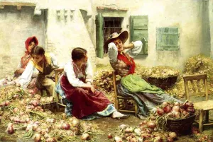 Italian Idyll by Charles Frederic Ulrich - Oil Painting Reproduction