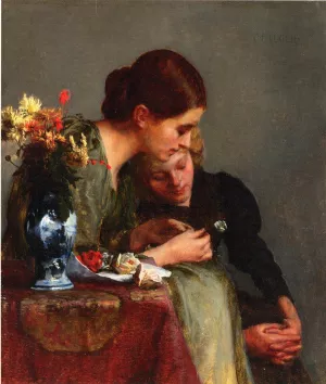 The Flowers by Charles Frederic Ulrich Oil Painting