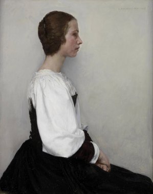 Portrait of A Young Lady by Charles Frederick Ulrich Oil Painting