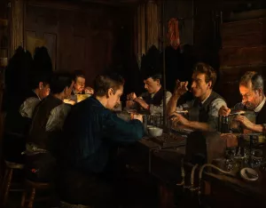 The Glass Blowers by Charles Frederick Ulrich Oil Painting
