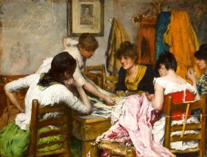 The New Dress by Charles Frederick Ulrich Oil Painting
