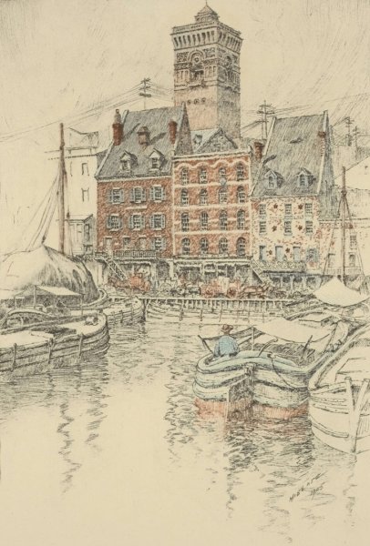 Main Product Photo of Coenties Slip in 1891, 1905  Painting by Charles Frederick William Mielatz