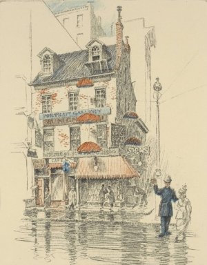 Old house on Broadway, at Great Jones Street, 1902 by Charles Frederick William Mielatz Oil Painting