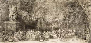 The Tuileries by Charles-Germain De Saint-Aubin Oil Painting