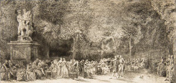 Main Product Photo of The Tuileries Painting by Charles-Germain De Saint-Aubin