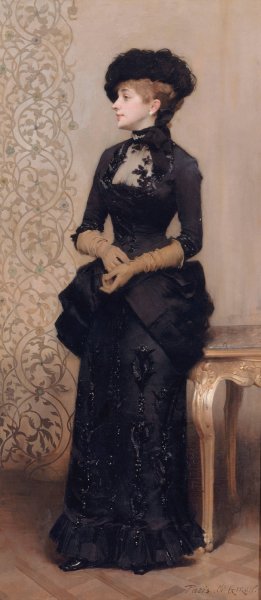 Femme aux gants, dite La Parisienne  by Charles Giron - Hand-Painted Oil Painting Reproduction