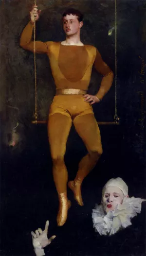 Le Trapeziste Et Le Clown by Charles Giron - Oil Painting Reproduction