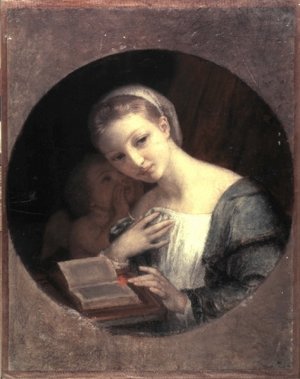 Maiden and Cupid Study by Charles Gleyre Oil Painting