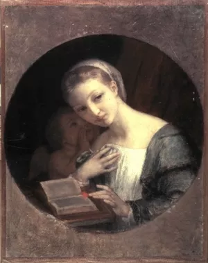 Maiden and Cupid Study by Charles Gleyre Oil Painting