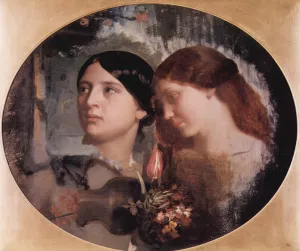 Two Women with a Bouquet of Flowers painting by Charles Gleyre