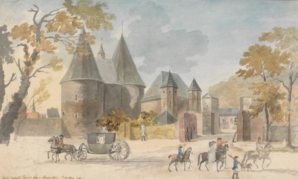 Main Product Photo of Gate Toward Bursit, Aix-la-Chappelle  Painting by Charles Gore