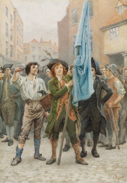 Barnaby Rudge Helping Lead the Gordon Riots  by Charles Green - Hand-Painted Oil Painting Reproduction