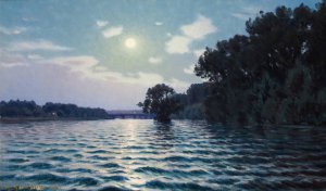 Lever de soleil sur la Seine by Charles Guilloux Oil Painting