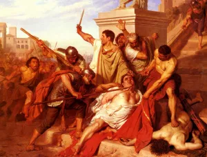 La Mort De Vitellius by Charles-Gustave Housez Oil Painting
