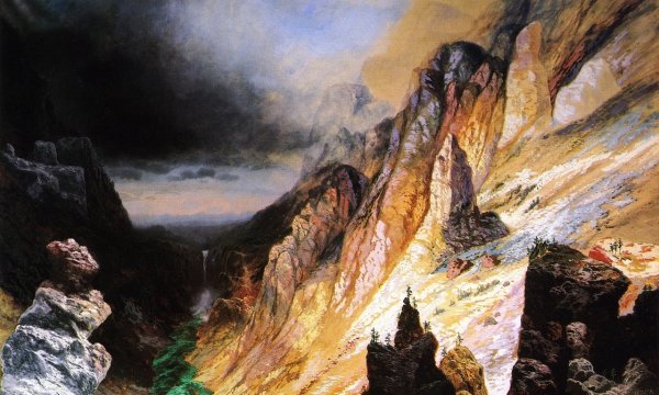 Main Product Photo of Lower Falls, Grand Canyon of the Yellowstone River Painting by Charles H. Chapin