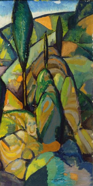 Abstract Landscape by Charles H. Walther Oil Painting