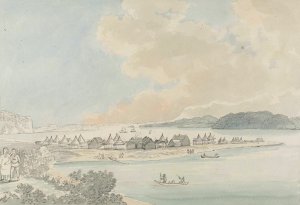 A View of the Town and Harbour of St Peter and St Paul, in Kamtschatka by Charles Hamilton Smith Oil Painting