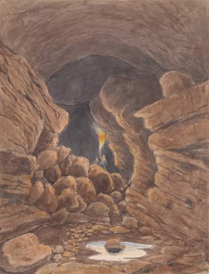 Cave of Surtshellir or Robber's Cavern, Iceland by Charles Hamilton Smith Oil Painting