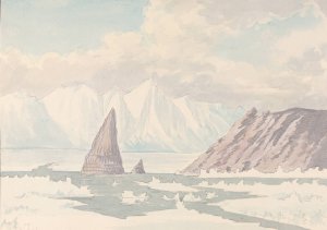 Princess Charlotte's Monument, Coburg Bay, Cape Leopold Oil painting by Charles Hamilton Smith