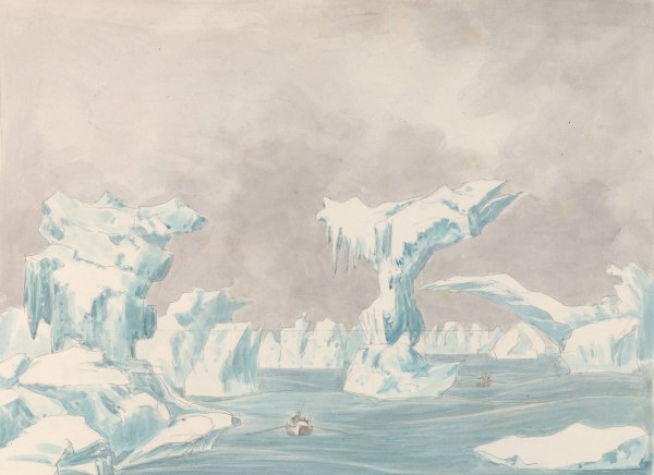 Scene Among the Ice in the Polar Sea by Charles Hamilton Smith - Hand-Painted Oil Painting Reproduction