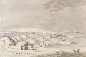 Snow Village of Inuit visited by Captain Lyons by Charles Hamilton Smith Oil Painting