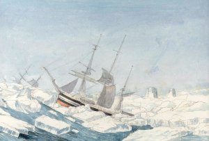 The Erebus and Terror in a Gale in the Pack of the Ice by Charles Hamilton Smith Oil Painting