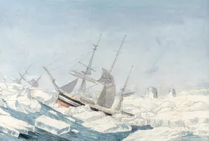 The Erebus and Terror in a Gale in the Pack of the Ice by Charles Hamilton Smith Oil Painting
