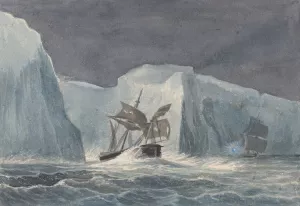 The Erebus Passing Through the Chain of Icebergs by Charles Hamilton Smith Oil Painting