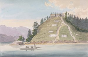 Village of Friendly Indians at the Entrance of Buter Canal near Hanover by Charles Hamilton Smith Oil Painting