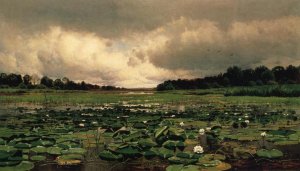 The Lily Pond by Charles Harry Eaton Oil Painting