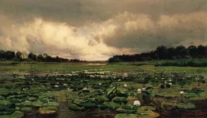 The Lily Pond by Charles Harry Eaton Oil Painting