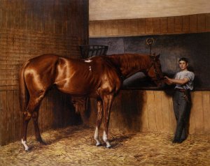 Avontes and Groom in a Stable Interior
