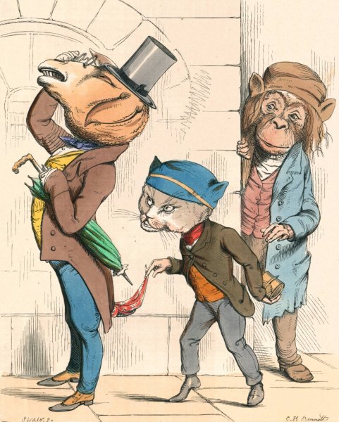 The Cat's Paw  by Charles Henry Bennett - Hand-Painted Oil Painting Reproduction