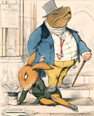 The Hare And The Tortoise by Charles Henry Bennett Oil Painting