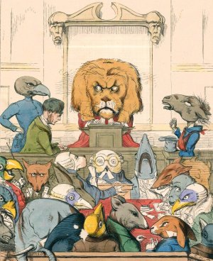 The Lion's Court by Charles Henry Bennett Oil Painting