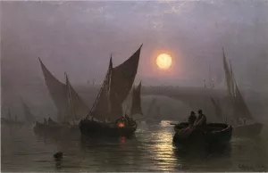 Battersea Bridge, London Oil painting by Charles Henry Gifford