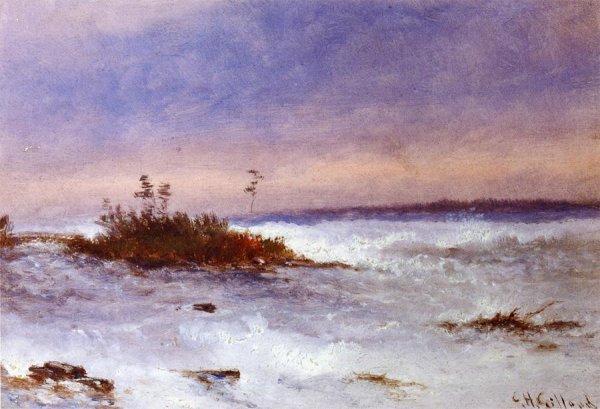 Main Product Photo of Choppy Water, Possibly Niagara, New York Painting by Charles Henry Gifford