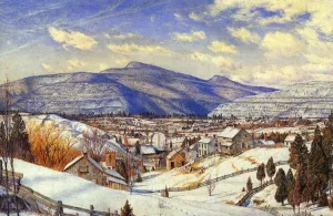 Winter Landscape, Valley of the Catskills by Charles Herbert Moore - Oil Painting Reproduction