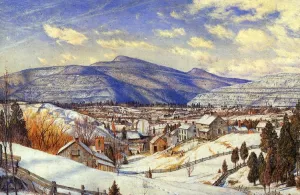 Winter Landscape, Valley of the Catskills Oil painting by Charles Herbert Moore