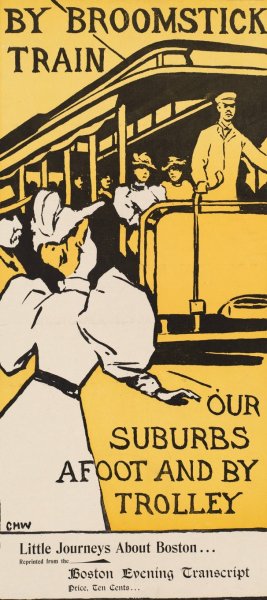 By broomstick train, our suburbs afoot and by trolley  by Charles Herbert Woodbury - Hand-Painted Oil Painting Reproduction