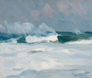 The Sea by Charles Herbert Woodbury Oil Painting