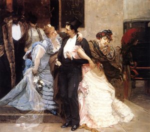 At Dawn by Charles Hermans Oil Painting