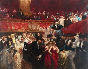 Bal Masque by Charles Hermans Oil Painting