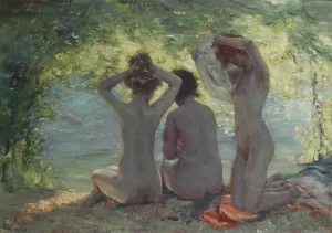 Bathers by Charles Hermans Bathers by Charles Hermans Oil Painting