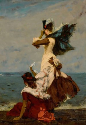 Ils Sont Partis! by Charles Hermans Oil Painting