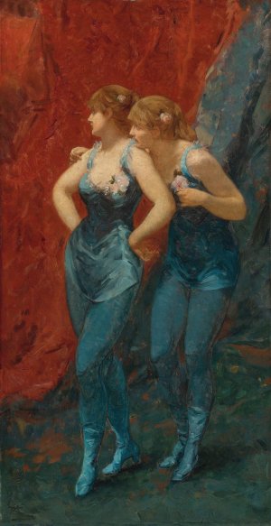 Two Dancers by Charles Hermans Oil Painting