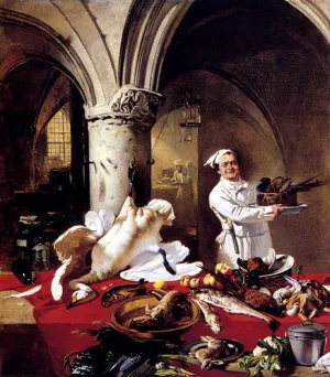 Les Preparatifs Du Festin painting by Charles Hoguet