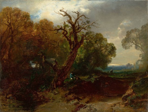 Main Product Photo of Rest at the Edge of the Forest  Painting by Charles Hoguet